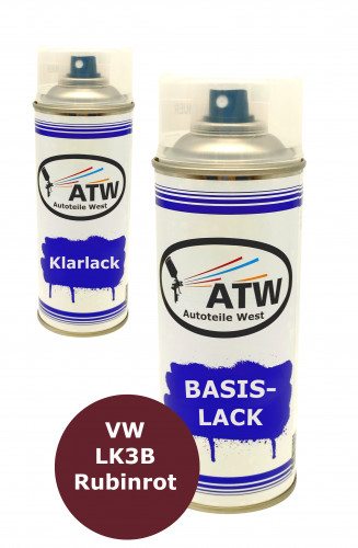 Autolack für VW LK3B Rubinrot +400ml Klarlack Set